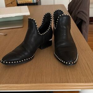 Alexander Wang - studded low leather ankle boot - size 36